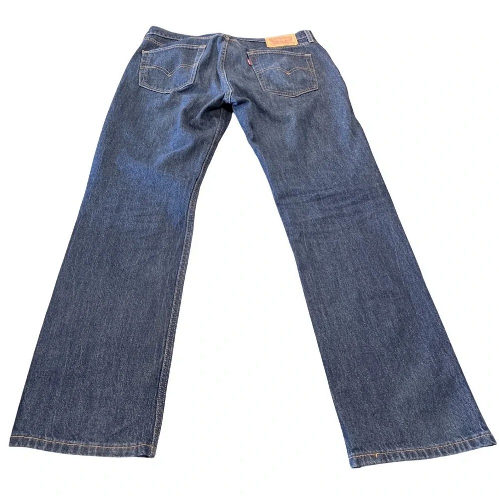 Levis 514 Straight Fit Jeans Mens W34 L32‎ Dark Wash Blue Denim Pants Distressed